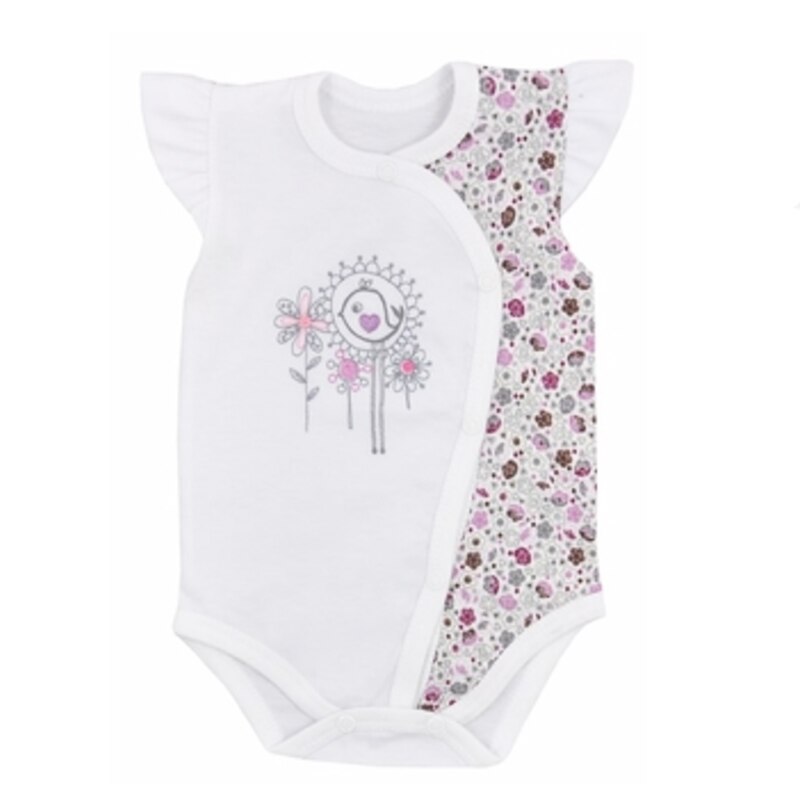 Body cu maneca scurta pentru fete Koala Blanka 2763-A, Alb, 80 cm