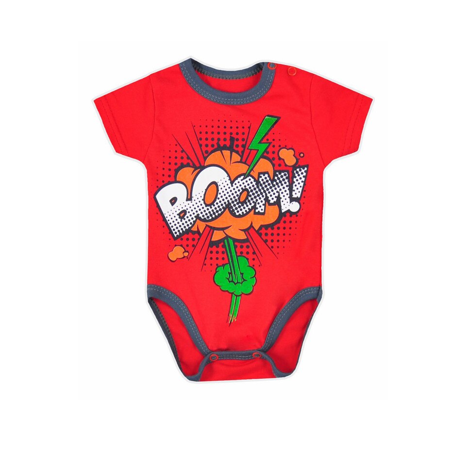 Body cu maneca scurta pentru baieti Koala BOOM 4016R, Rosu
