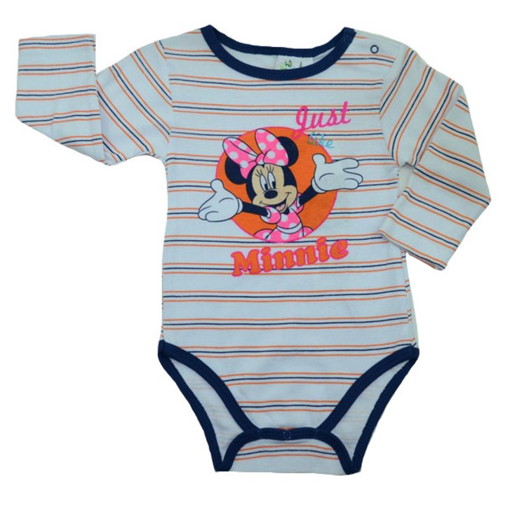 Body cu maneca lunga pentru fete Disney Minnie Mouse NH0392-B-86-cm, Multicolor 7232