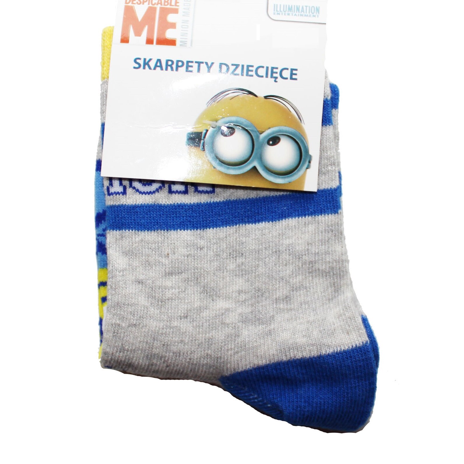 Sosete lungi, Minion, gri cu bluemarin