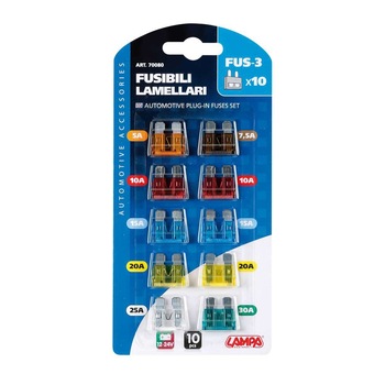 Set 10 sigurante auto, plate, Lampa, Multicolor Set 10 sigurante auto, plate, Lampa, Multicolor