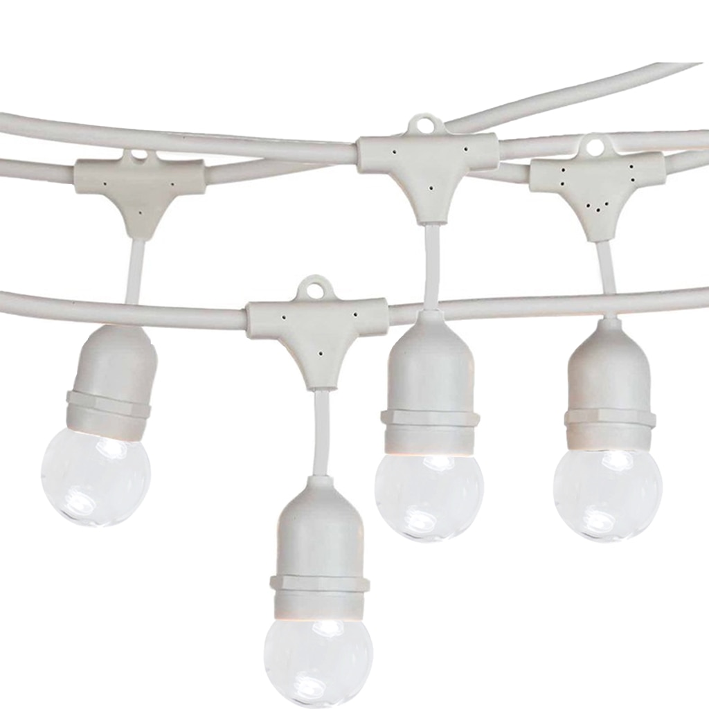 Ghirlanda luminoasa cu Pendul 15 m. cu 15 becuri Clare G45 1W LED E27 interconectabila cablu Alb