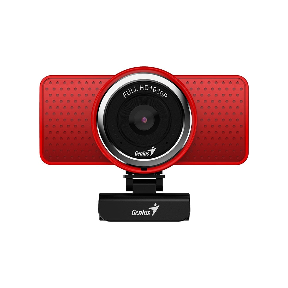 Camera Web Genius senzor 1080p Full-HD cu rezolutie video 1920×1080, ECam 8000, microfon stereo, red