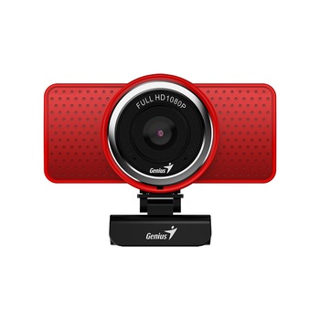 Camera Web Genius senzor 1080p Full-HD cu rezolutie video 1920×1080, ECam 8000, microfon stereo, red Camera Web Genius senzor 1080p Full-HD cu rezolutie video 1920×1080, ECam 8000, microfon stereo, red
