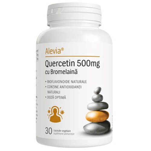 Supliment alimentar Quercitin 500 mg cu Bromelaina, 30 comprimate