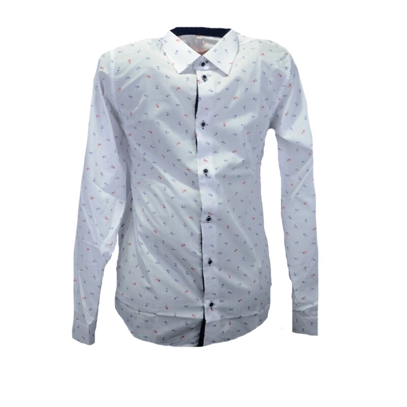 Camasa cu maneca lunga pentru baieti Jankes KSL-95C, Alb, 164 cm