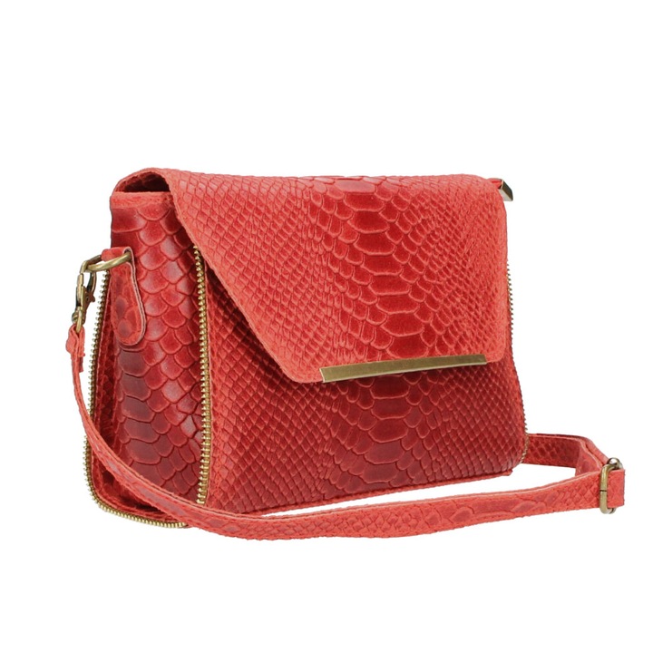 Geanta dama Delis Nita GT697, piele naturala, rosu inchis