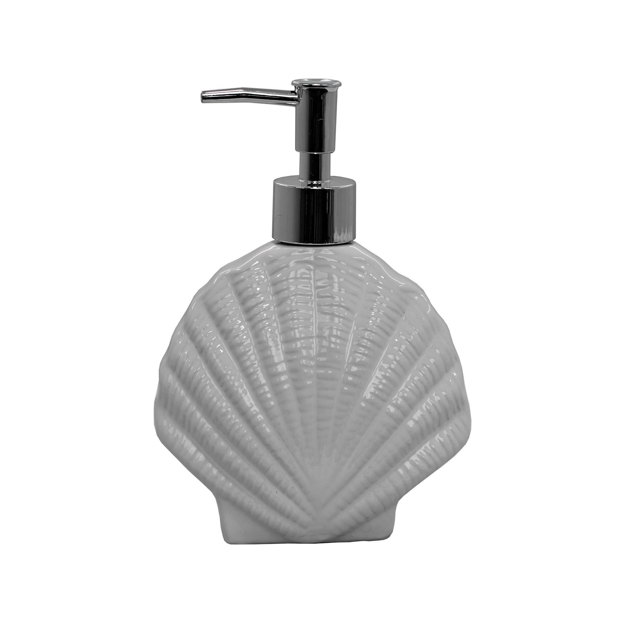 Dozator sapun lichid forma scoica,ceramica, alba ,350ml