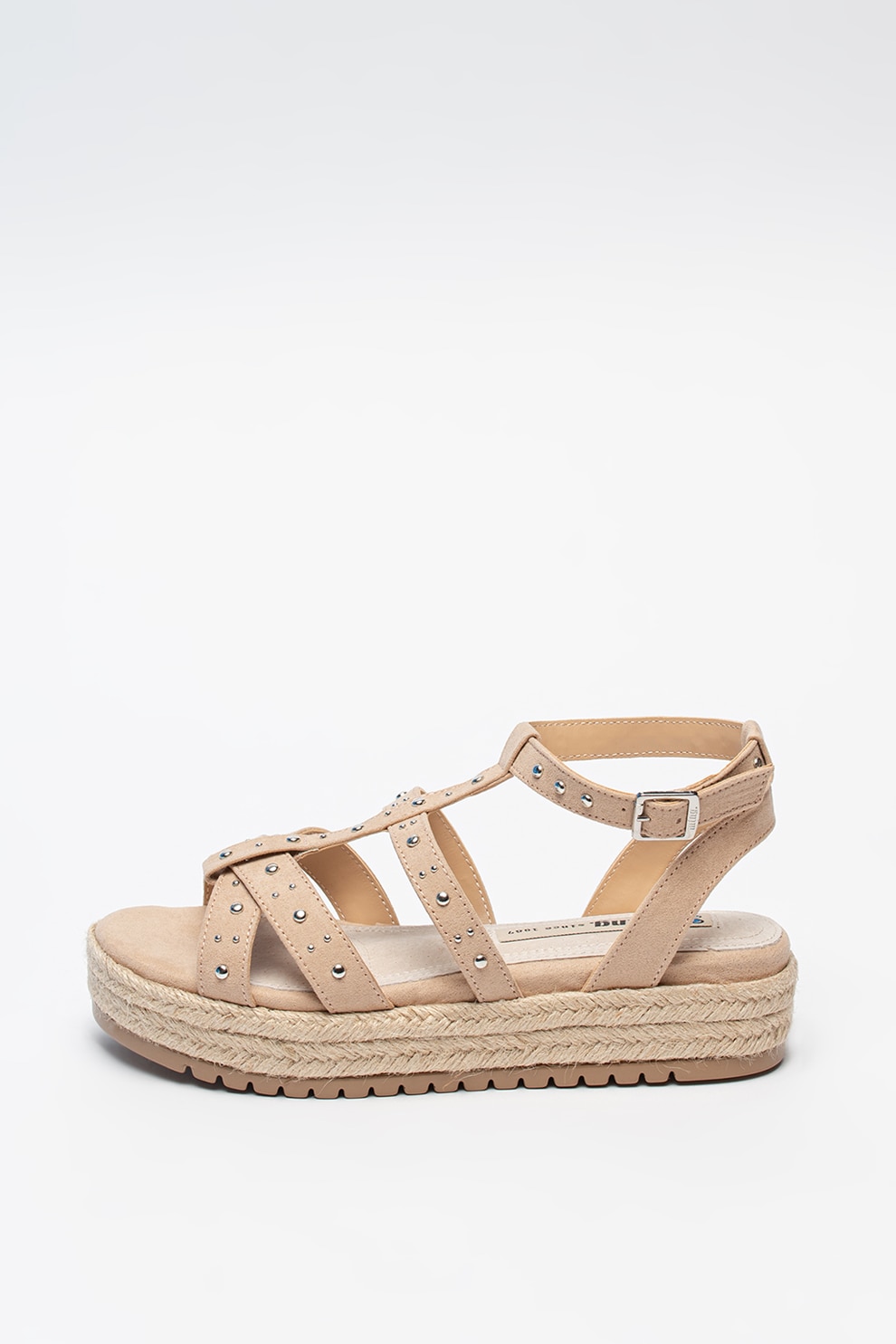 MTNG, Sandale flatform de piele intoarsa sintetica cu nituri