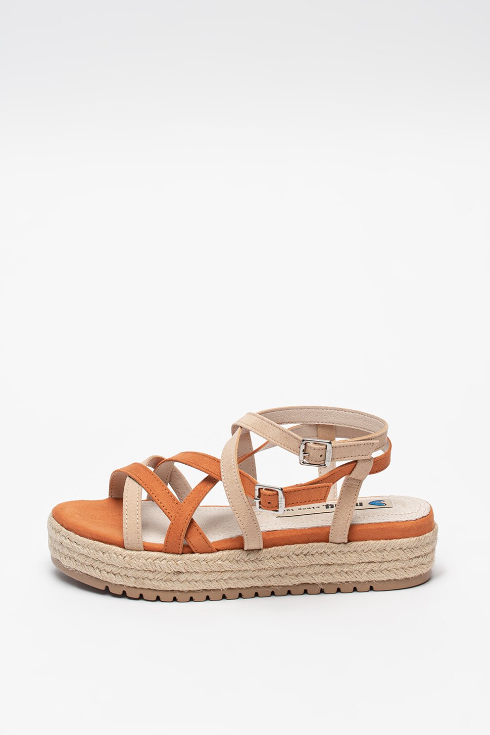 MTNG, Sandale tip espadrile flatform cu barete multiple