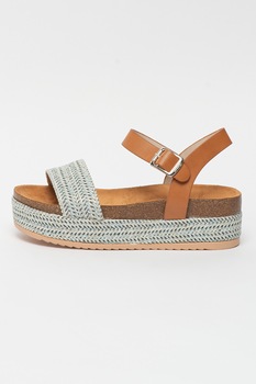 MTNG, Sandale wedge cu aspect tesut Lana MTNG, Sandale wedge cu aspect tesut Lana