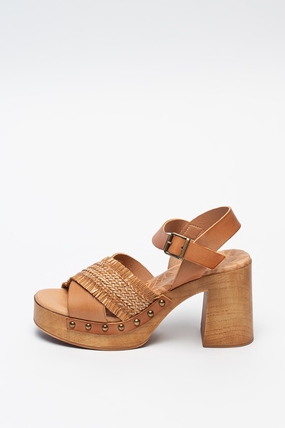 MTNG, Sandale de piele cu detalii impletite
