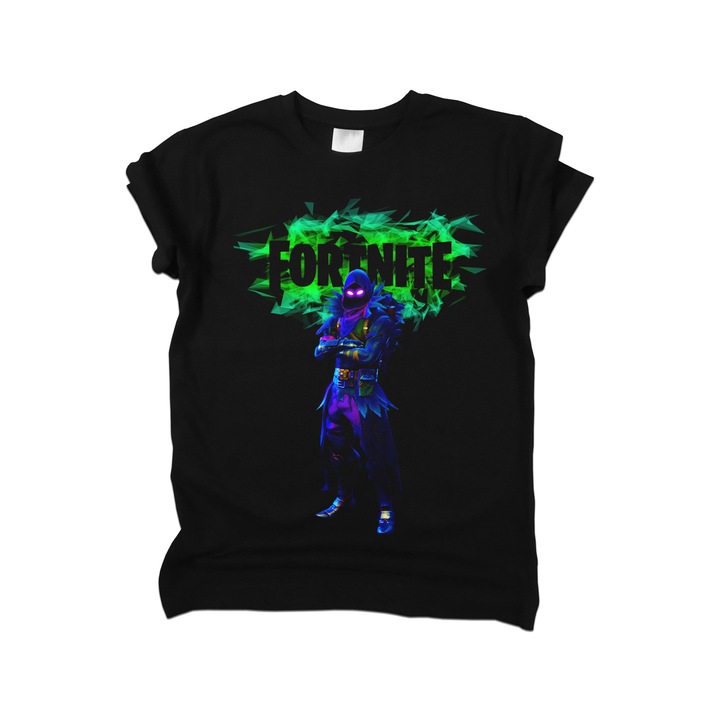Тениска, K-off, черна, Fortnite, Черен