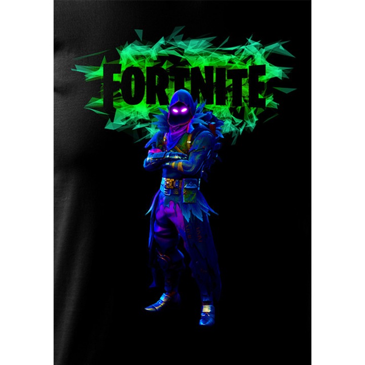 Тениска, K-off, черна, Fortnite, Черен