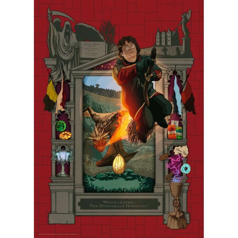Puzzle Harry Potter Triwizard Tournament , 1000 piese , 70 x 50 cm, Negru