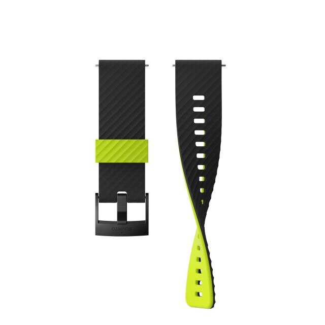 Curea ceas Suunto silicon 24mm, Negru/Lime, M