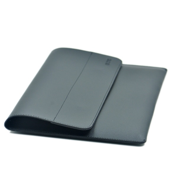 Husa laptop 13" din piele ecologica, Skilleather, compatibila cu MacBook Air si Dell XPS, neagra