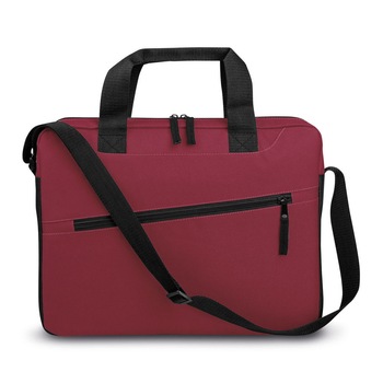 Geanta laptop 15 inch cu 2 buzunare aditionale, Everestus, 20FEB0284, Poliester 600D, Burgundy, saculet si eticheta bagaj incluse Geanta laptop 15 inch cu 2 buzunare aditionale, Everestus, 20FEB0284, Poliester 600D, Burgundy, saculet si eticheta bagaj incluse
