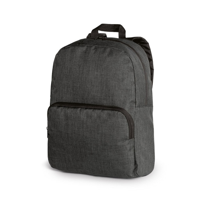 Rucsac laptop 14 inch cu buzunar frontal, Everestus, 20FEB0943, Poliester 600D, Gri, saculet si eticheta bagaj incluse