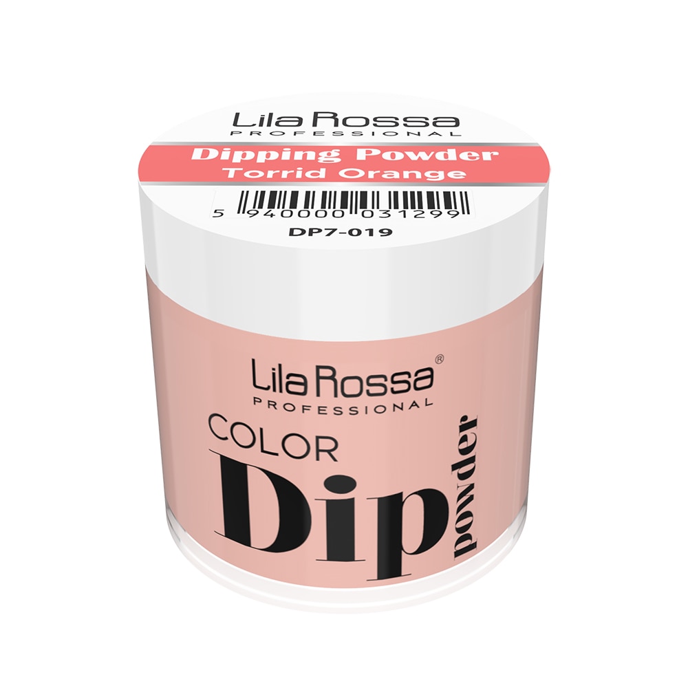 Pudra acrilica Dip Powder color, Lila Rossa, 7 g, 019 Torrid Orange