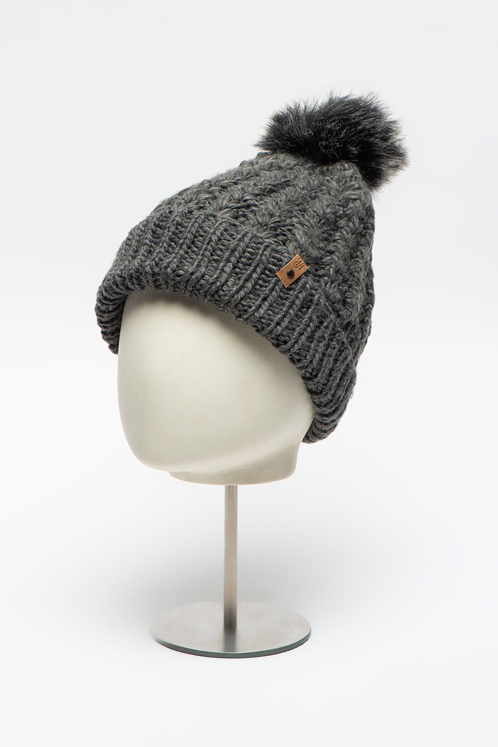 Heavy Tools, Caciula elastica cu ciucure Potfield, Gri inchis