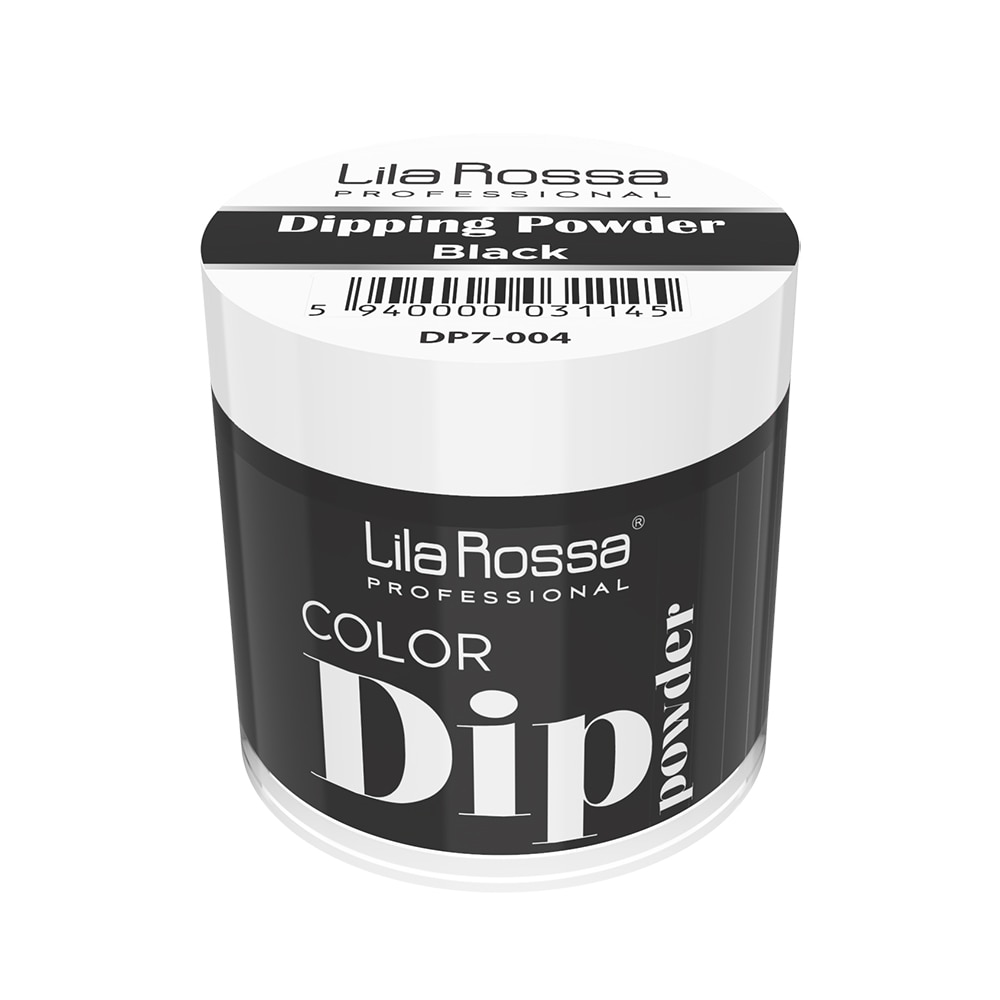 Pudra acrilica Dip Powder color, Lila Rossa, 7 g, 004 Black