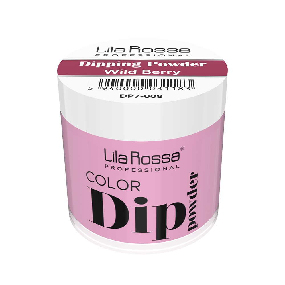 Pudra acrilica Dip Powder color, Lila Rossa, 7 g, 008 Wild Berry