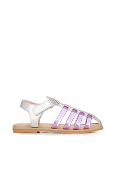 Emu, Sandale din piele ecologica cu inchidere velcro si aspect metalizat Brooklyn, Argintiu, 27 EU, Argintiu Emu, Sandale din piele ecologica cu inchidere velcro si aspect metalizat Brooklyn, Argintiu, 27 EU, Argintiu