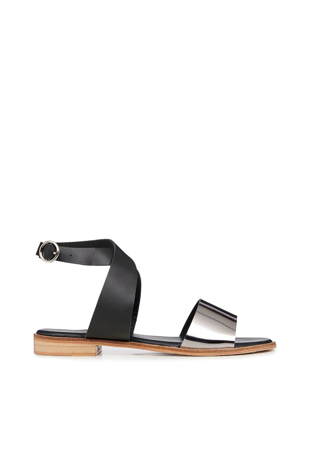 Emu, Sandale din piele cu barete incrucisate Barrier, Negru, 5, Negru
