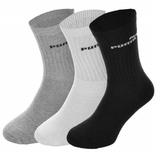 Set 3 perechi sosete Puma Sport Crew, Alb/Negru/Gri, 35-38