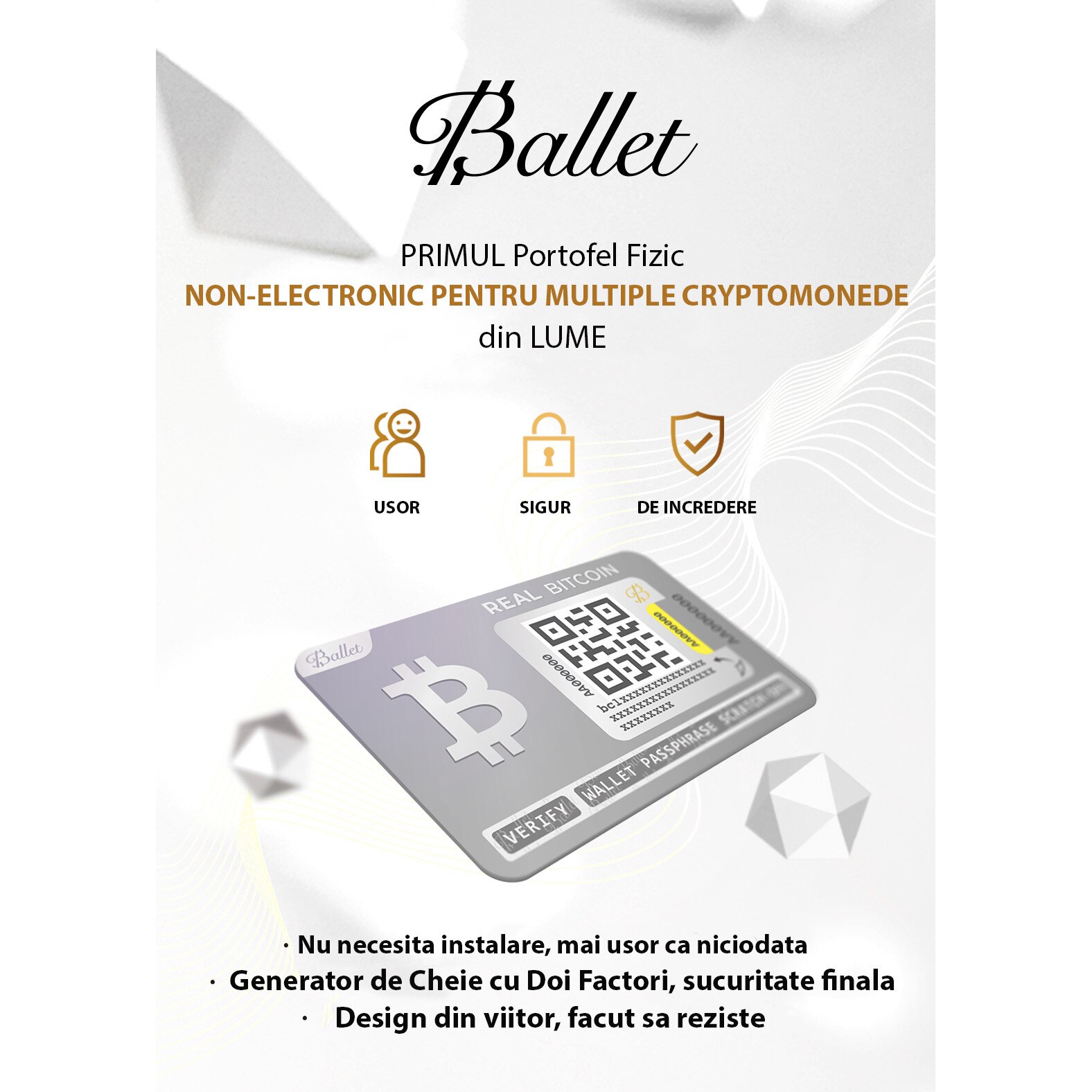 Portofel hardware Real Ethereum, Ballet, Argintiu, cod QR - eMAG.ro