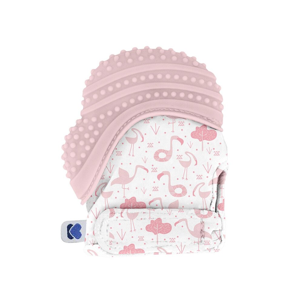 Manusa dentitie pentru bebelusi KikkaBoo Mitten Flamingo Pink