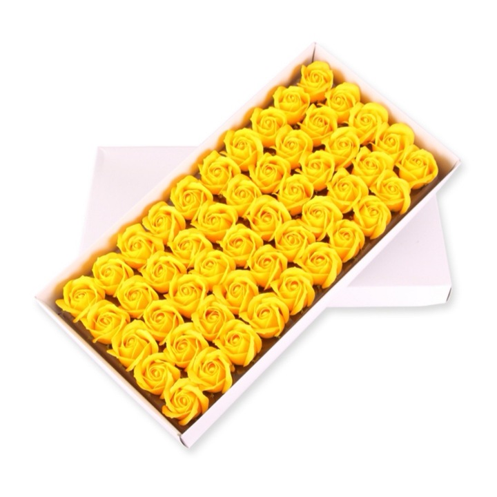 Flori de sapun trandafiri Galben, set 50/buc
