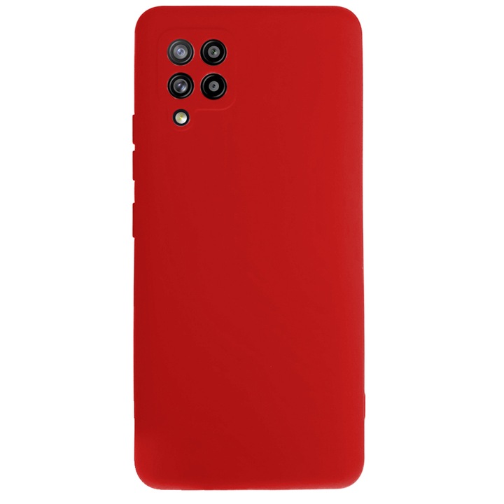 Кейс съвместим с Samsung A42 5G, SILKASE, червен цвят, мек силикон