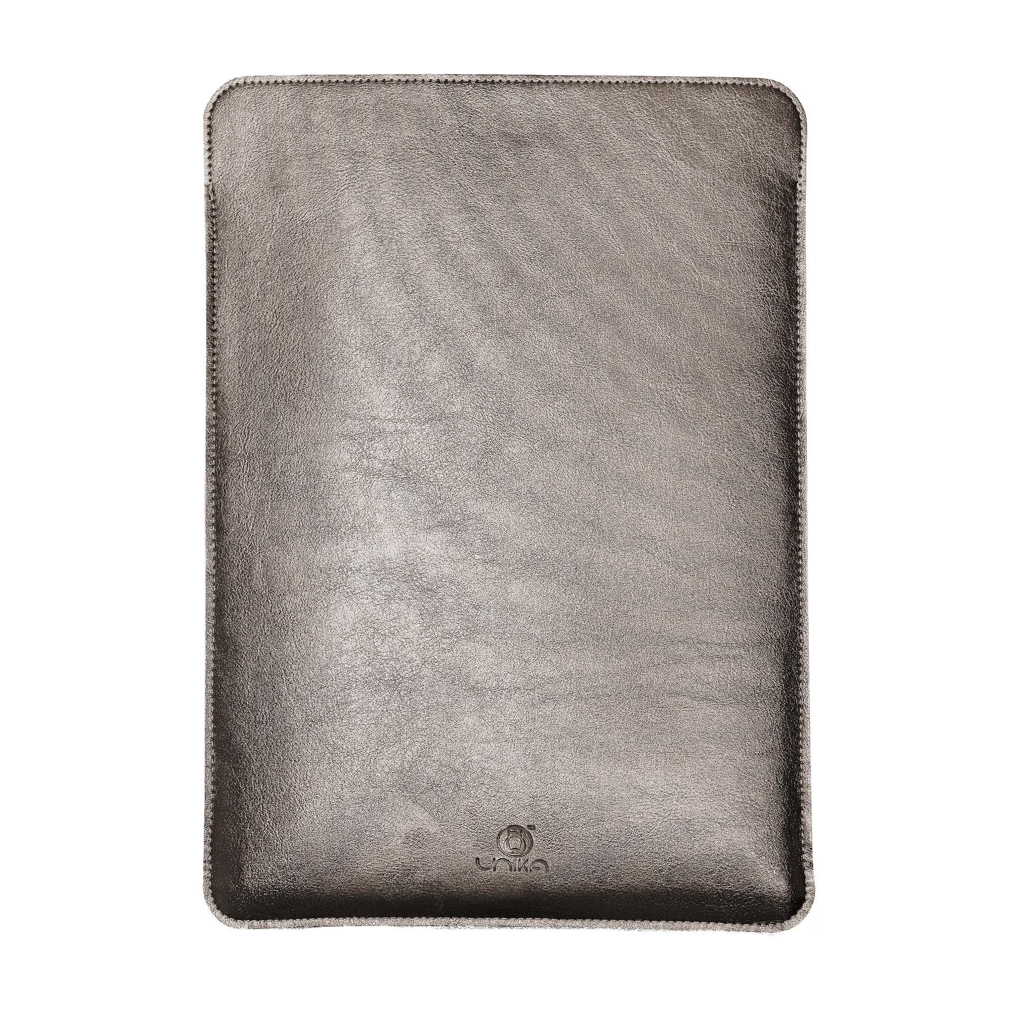 Husa laptop, MacBook PRO 13 inch, UNIKA, piele PU cu lana din fibre naturale, argintiu