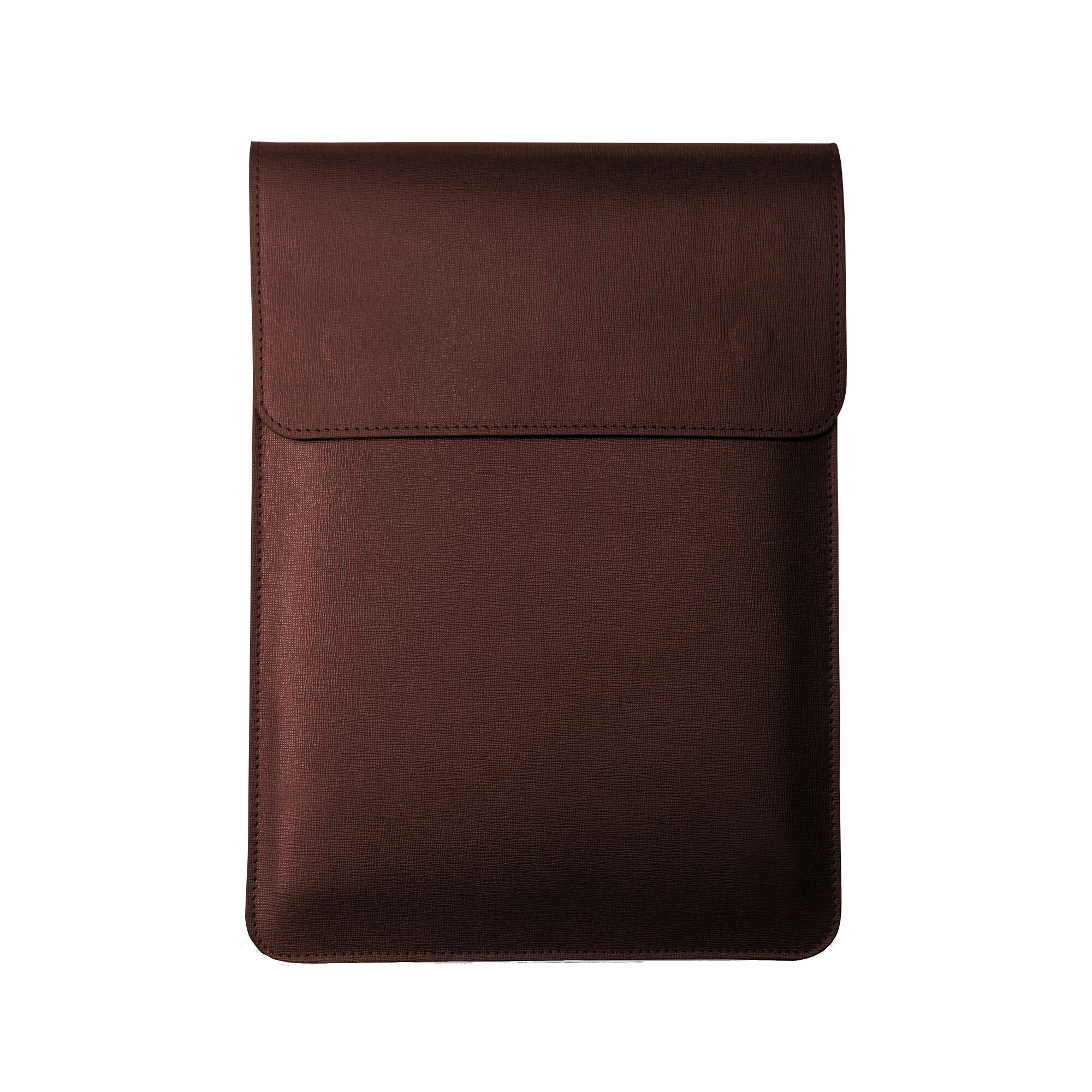 Husa laptop, MacBook PRO 13 inch, piele naturala saffiano cu mouse pad, inchidere magnetica, margini vopsite manual, e-store, maro