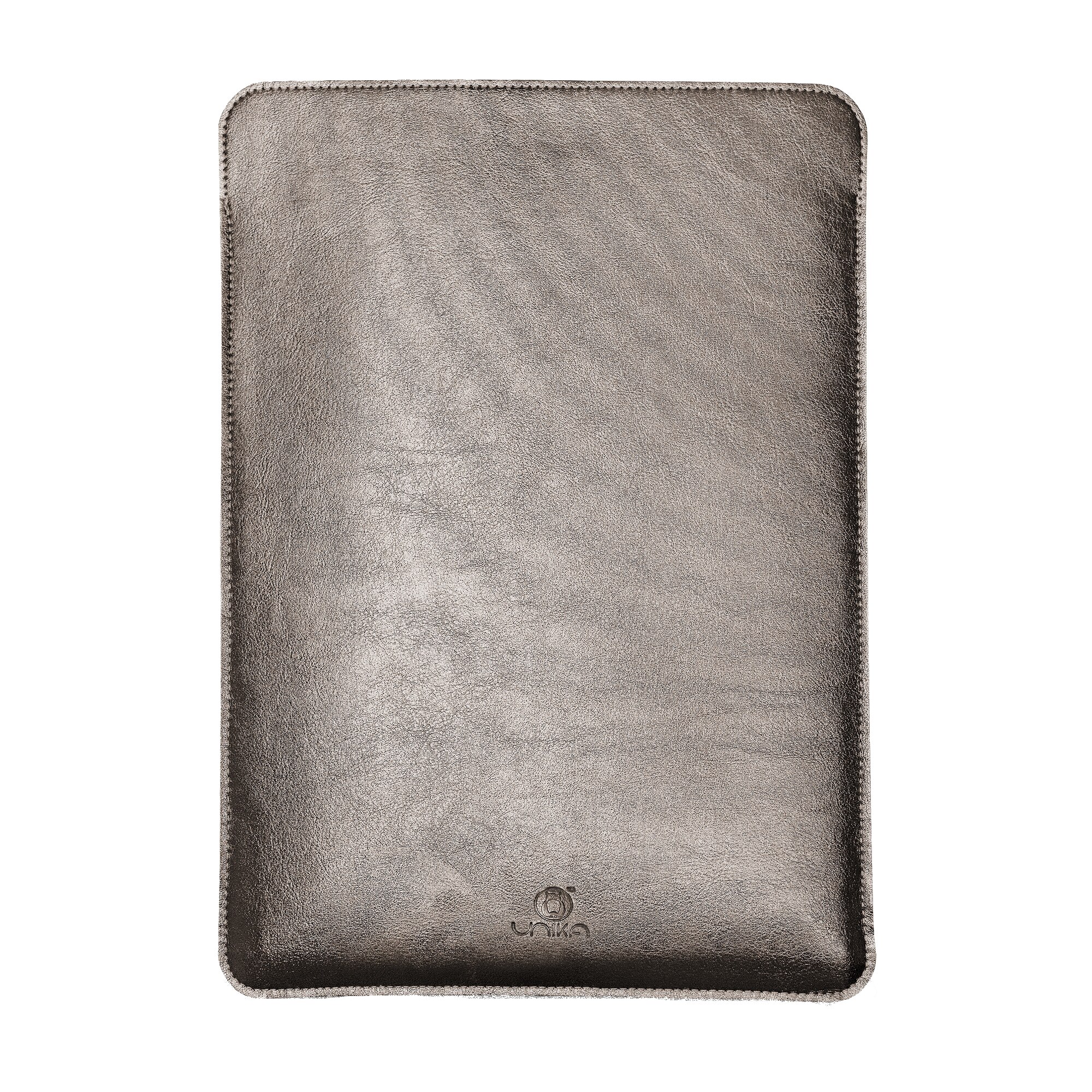 Husa laptop, MacBook PRO 15 inch, UNIKA, piele PU cu lana din fibre naturale, argintiu