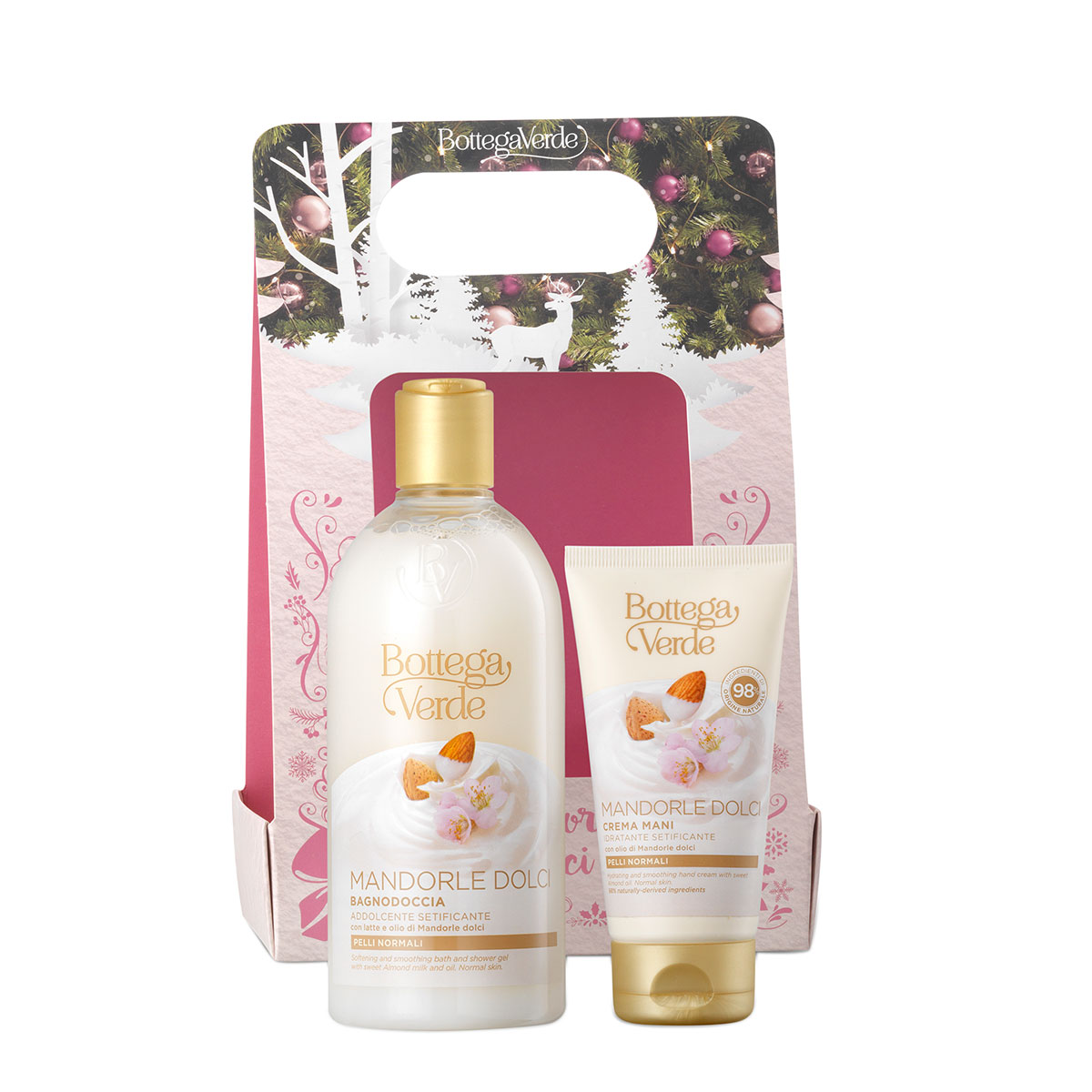 Set cadou femei, cu ulei de migdale dulci - Mandorle, 400 ML, 75 ML, Bottega Verde