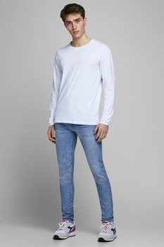 Jack&Jones, Blugi skinny Liam, Bleu/Alb prafuit Jack&Jones, Blugi skinny Liam, Bleu/Alb prafuit