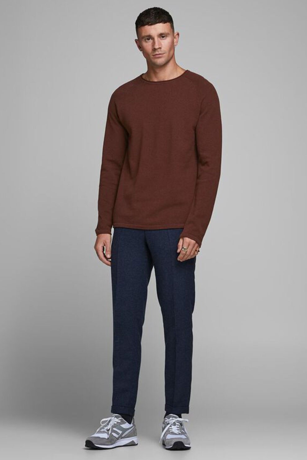 Jack&Jones, Pulover cu maneci raglan Hill, Maro