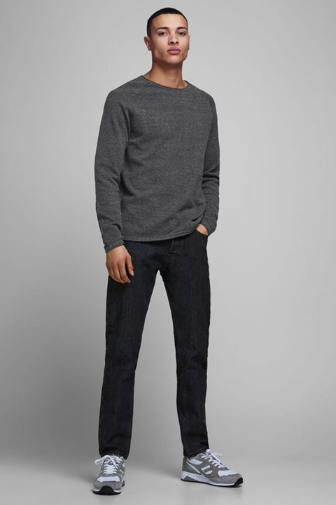 Jack & Jones, Пуловер Hill с ръкави реглан, Tъмносив