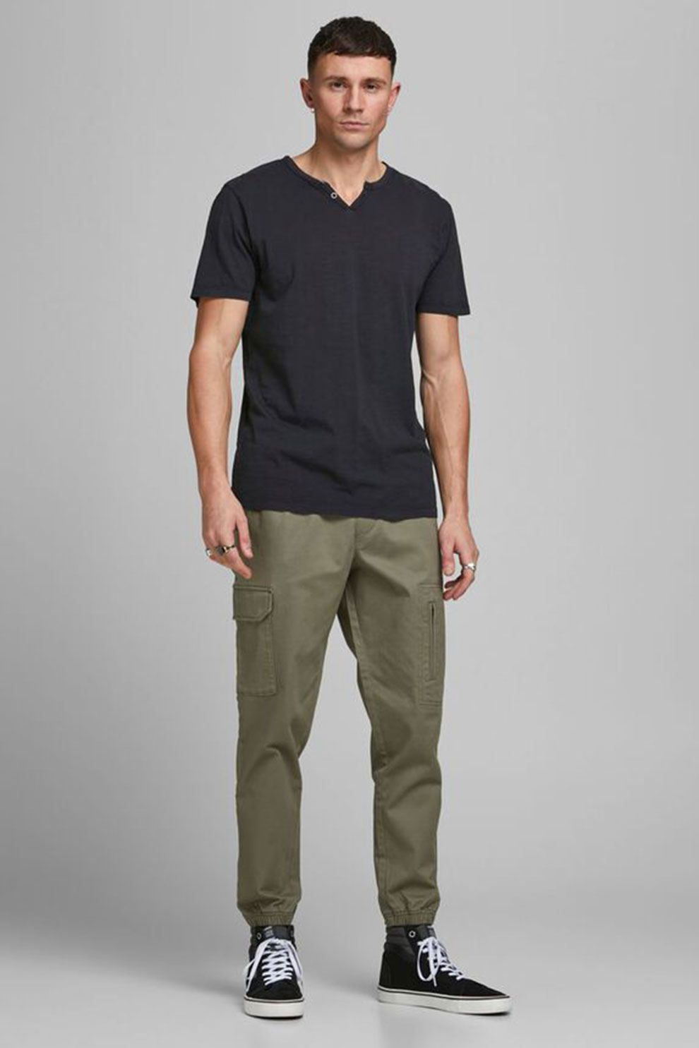 Jack&Jones, Tricou slim fit, Negru