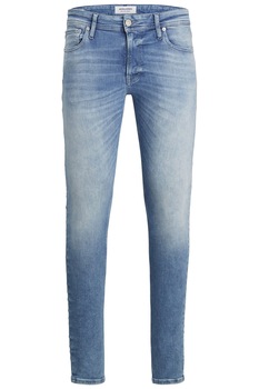 Jack&Jones, Blugi skinny cu aspect decolorat, Bleu/Alb prafuit Jack&Jones, Blugi skinny cu aspect decolorat, Bleu/Alb prafuit