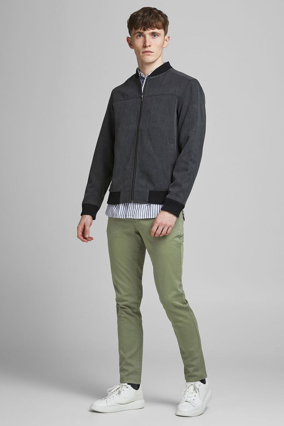 Jack&Jones, Pantaloni regular fit, Verde sparanghel