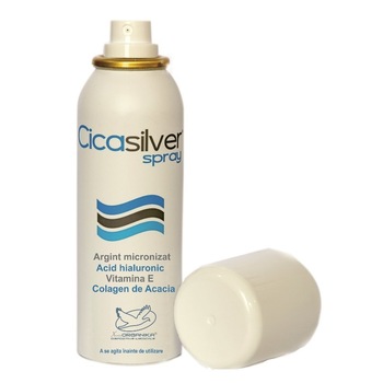 Spray cicatrizant CicaSilver, cu actiune rapida in vindecarea leziunilor pielii, 125 ml Spray cicatrizant CicaSilver, cu actiune rapida in vindecarea leziunilor pielii, 125 ml