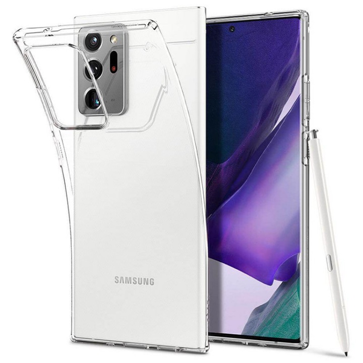Защитен калъф PlanetPhone, Съвместим със Samsung Galaxy Note 20 Ultra, Първокласно качество, Прозрачен, Ултра тънък силикон