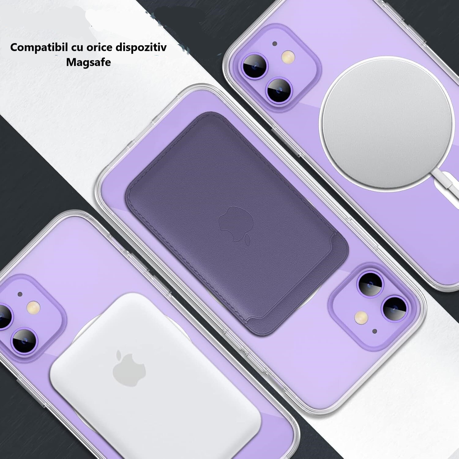 Husa de protectie PlanetPhone transparenta, slim, tip MagSafe compatibila cu iPhone 12/iPhone 12 Pro
