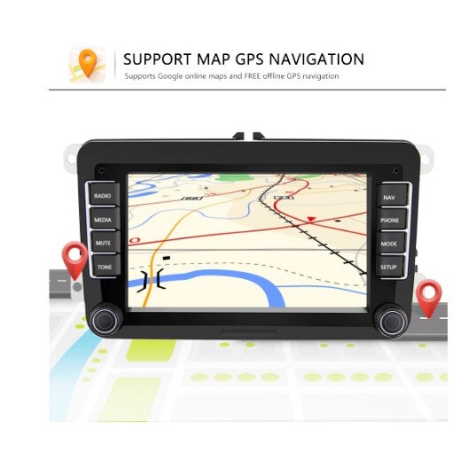 Navigatie VW, Skoda, Seat, Android 12, 1GB RAM, 7 inch, Android, Bluetooth, Car Kit eMAG.ro