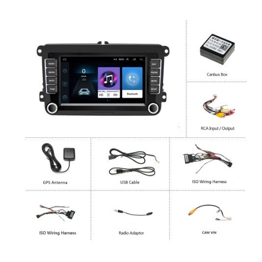 Navigatie VW, Skoda, Seat, 1GB RAM, 7 inch, Android, Bluetooth, Car Kit eMAG.ro