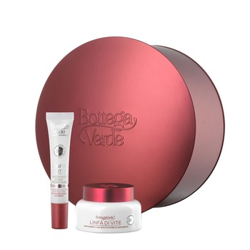 Set cadou femei, ingrijire ten cu seva din vita de vie, cutie metal - Linfa di Vite, 10 ML, 50 ML, Bottega Verde Set cadou femei, ingrijire ten cu seva din vita de vie, cutie metal - Linfa di Vite, 10 ML, 50 ML, Bottega Verde